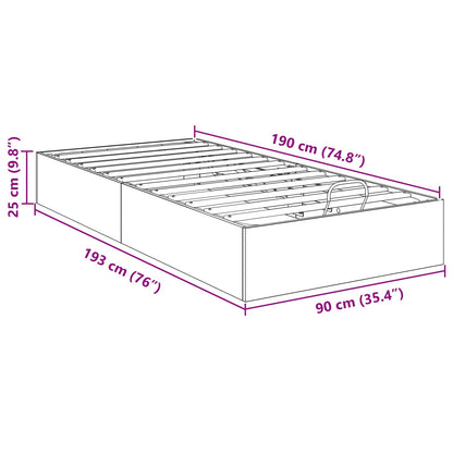 Ottoman Bedframe Ambachtelijk eiken 193 x 120 x 25 cm