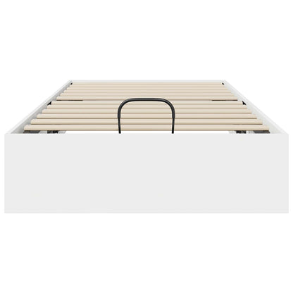 Ottoman Bedframe met opslag Wit 193 x 120 x 25 cm Spaanplaat