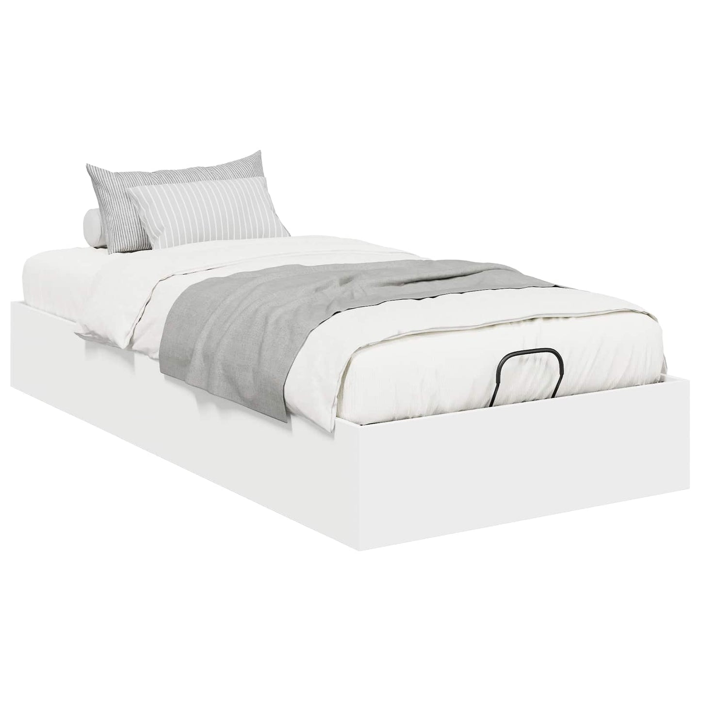 Ottoman Bedframe met opslag Wit 193 x 120 x 25 cm Spaanplaat