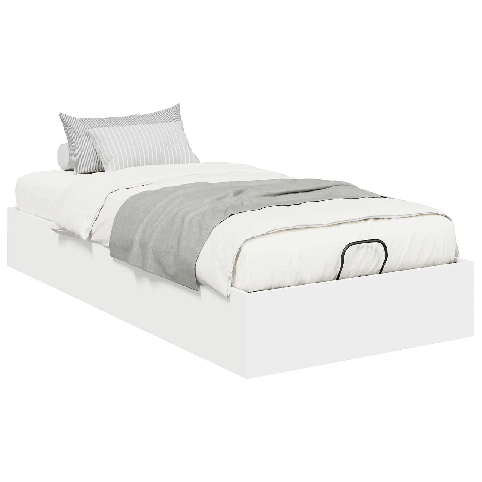 Ottoman Bedframe met opslag Wit 193 x 120 x 25 cm Spaanplaat