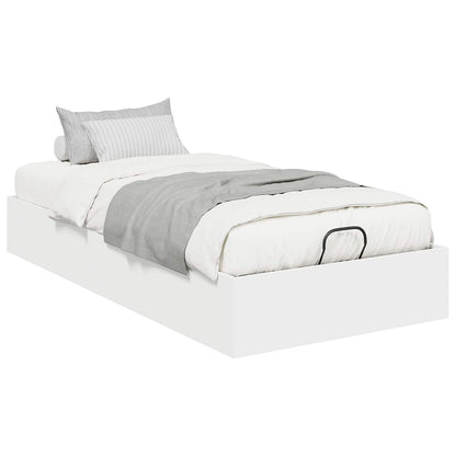 Ottoman Bedframe met opslag Wit 193 x 120 x 25 cm Spaanplaat