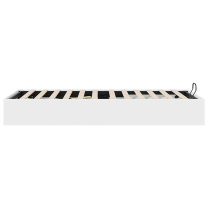 Ottoman Bedframe met opslag Wit 193 x 120 x 25 cm Spaanplaat
