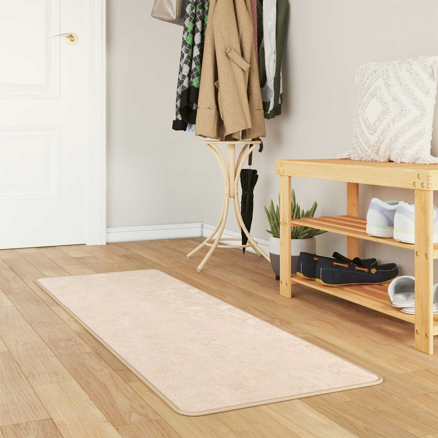 Vloerkleed Print Crème 200 x 50 cm Polyester en PVC