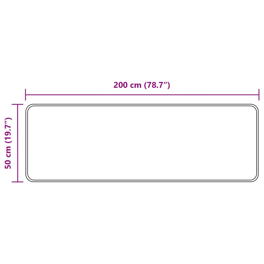 Vloerkleed Print Crème 200 x 50 cm Polyester en PVC