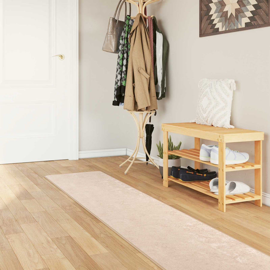Vloerkleed Print Crème 400 x 50 cm Polyester en PVC