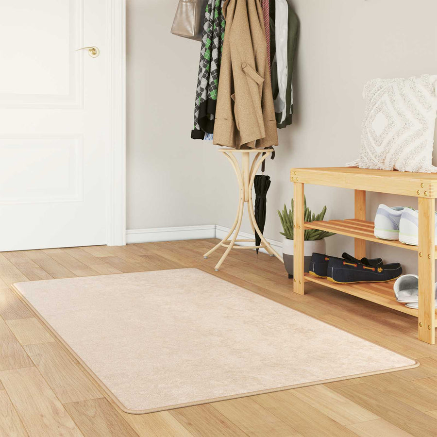Vloerkleed Print Crème 150 x 80 cm Polyester en PVC