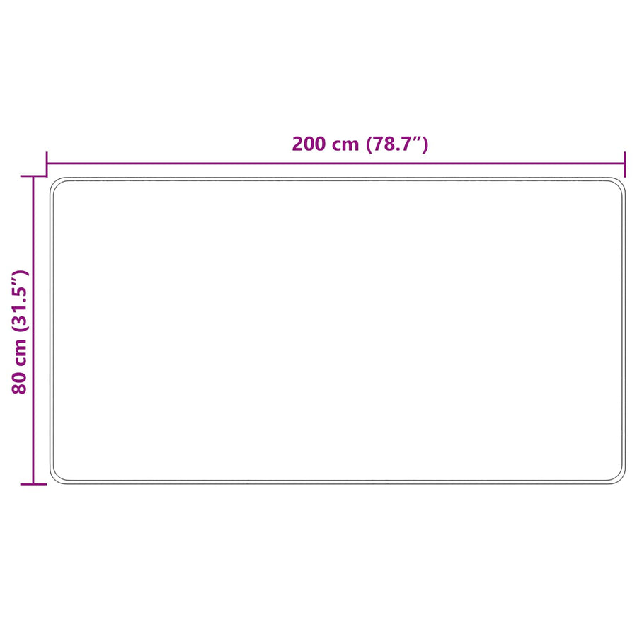 Vloerkleed Print Crème 200 x 80 cm Polyester en PVC