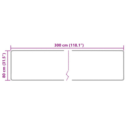 Vloerkleed Print Crème 300 x 80 cm Polyester en PVC