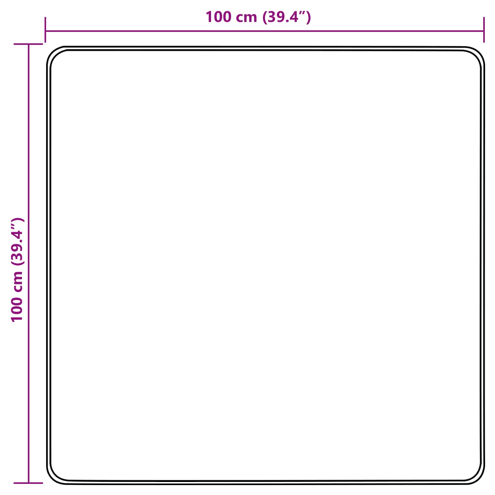 Vloerkleed Print Crème 100 x 100 cm Polyester en PVC