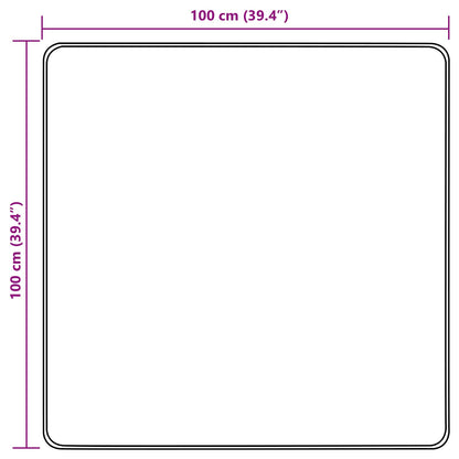 Vloerkleed Print Crème 100 x 100 cm Polyester en PVC
