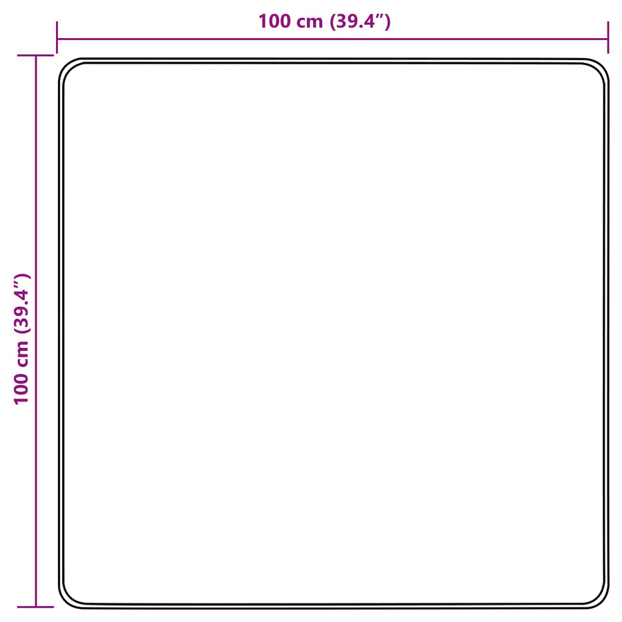 Vloerkleed Print Crème 100 x 100 cm Polyester en PVC