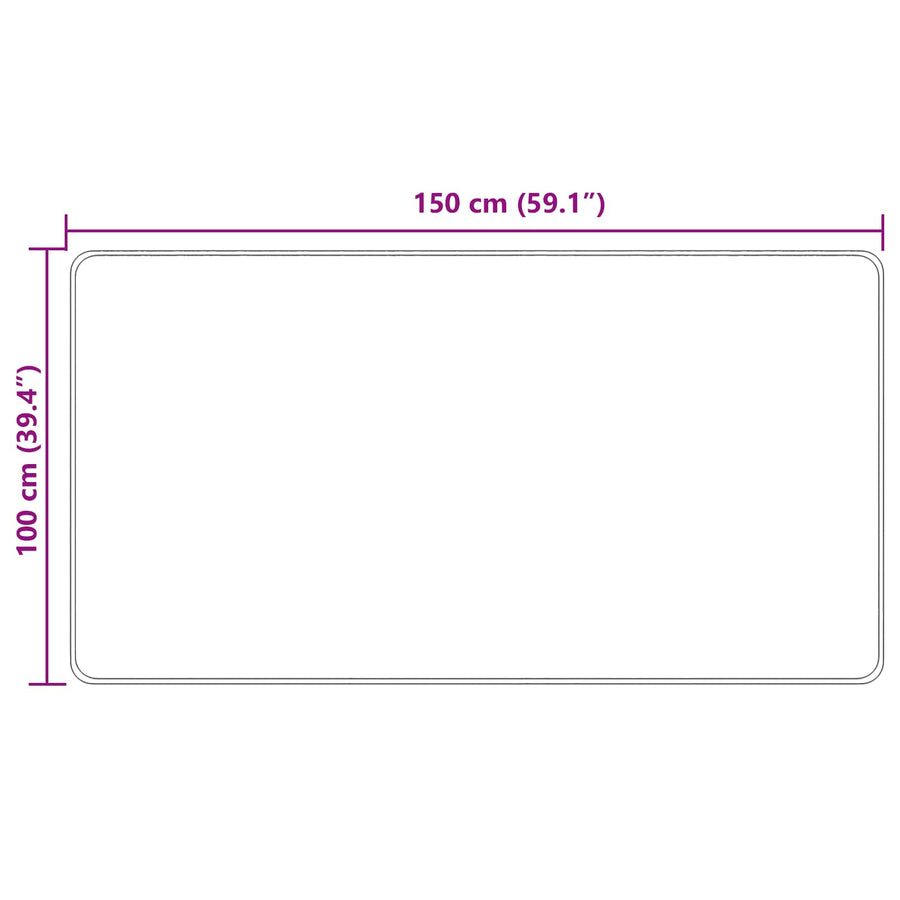 Vloerkleed Print Crème 150 x 100 cm Polyester en PVC