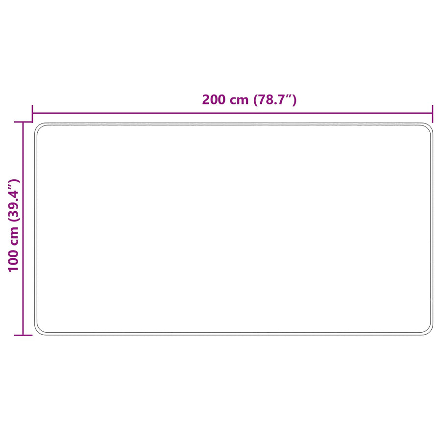 Vloerkleed Print Crème 200 x 100 cm Polyester en PVC