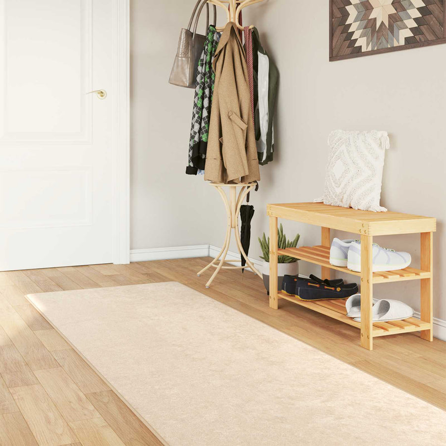 Vloerkleed Print Crème 400 x 100 cm Polyester en PVC