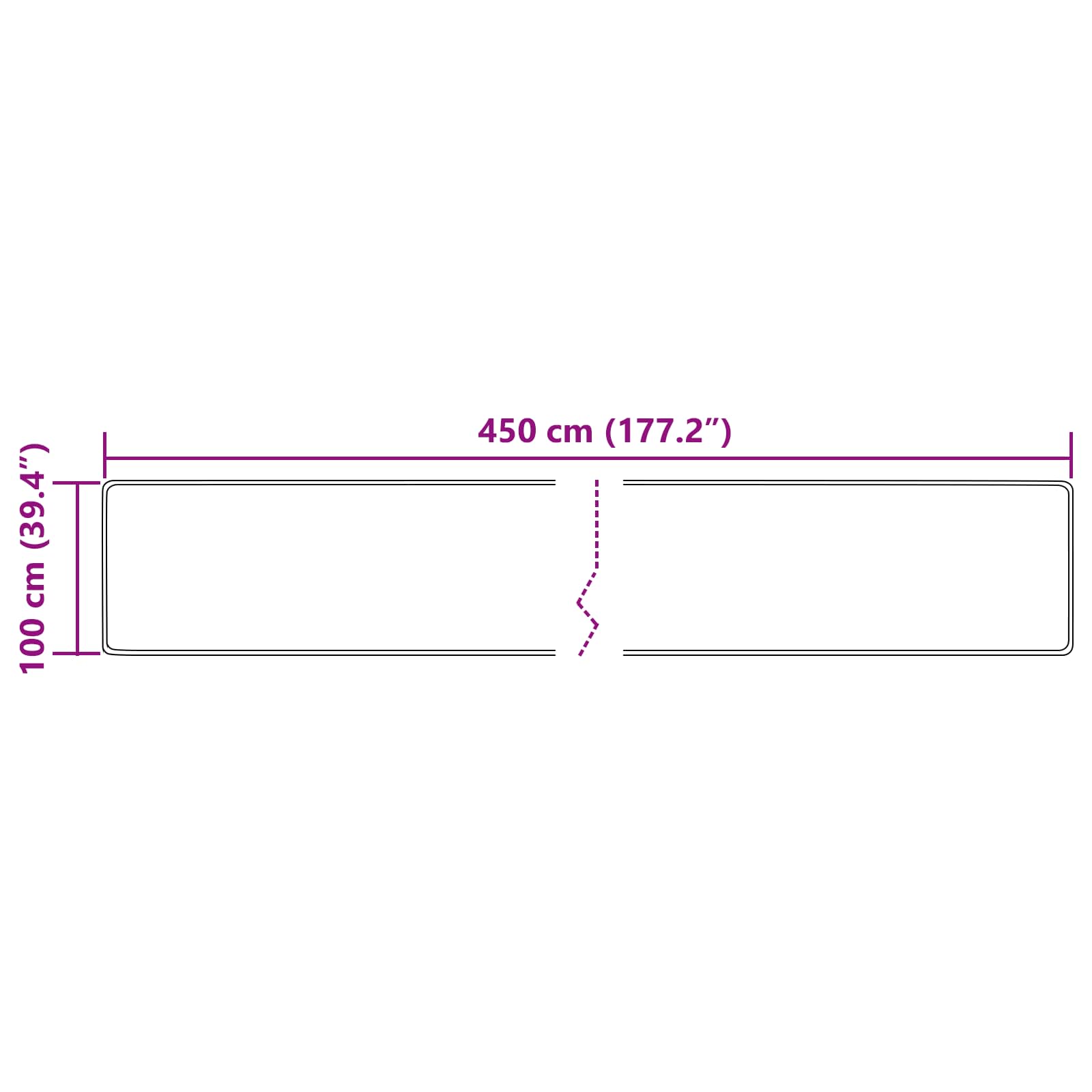 Vloerkleed Print Crème 450 x 100 cm Polyester en PVC