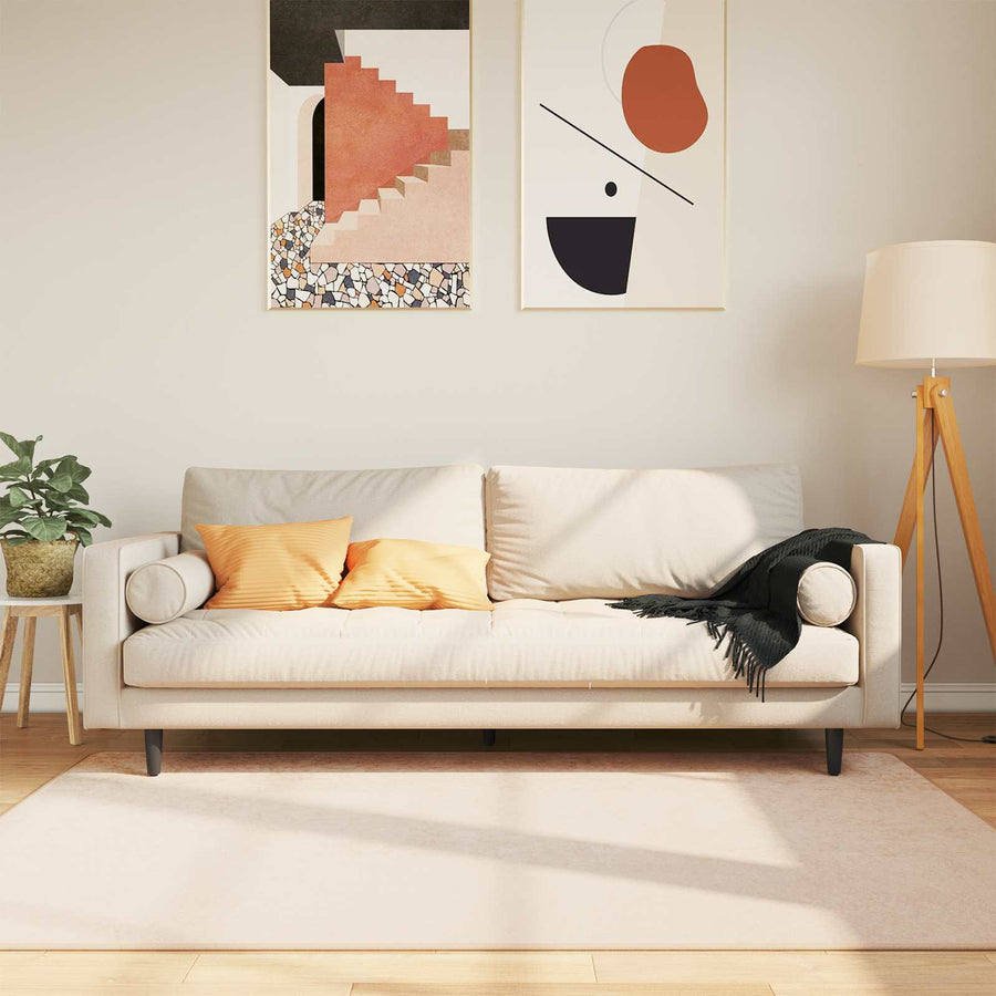 Vloerkleed Print Crème 170 x 120 cm Polyester en PVC