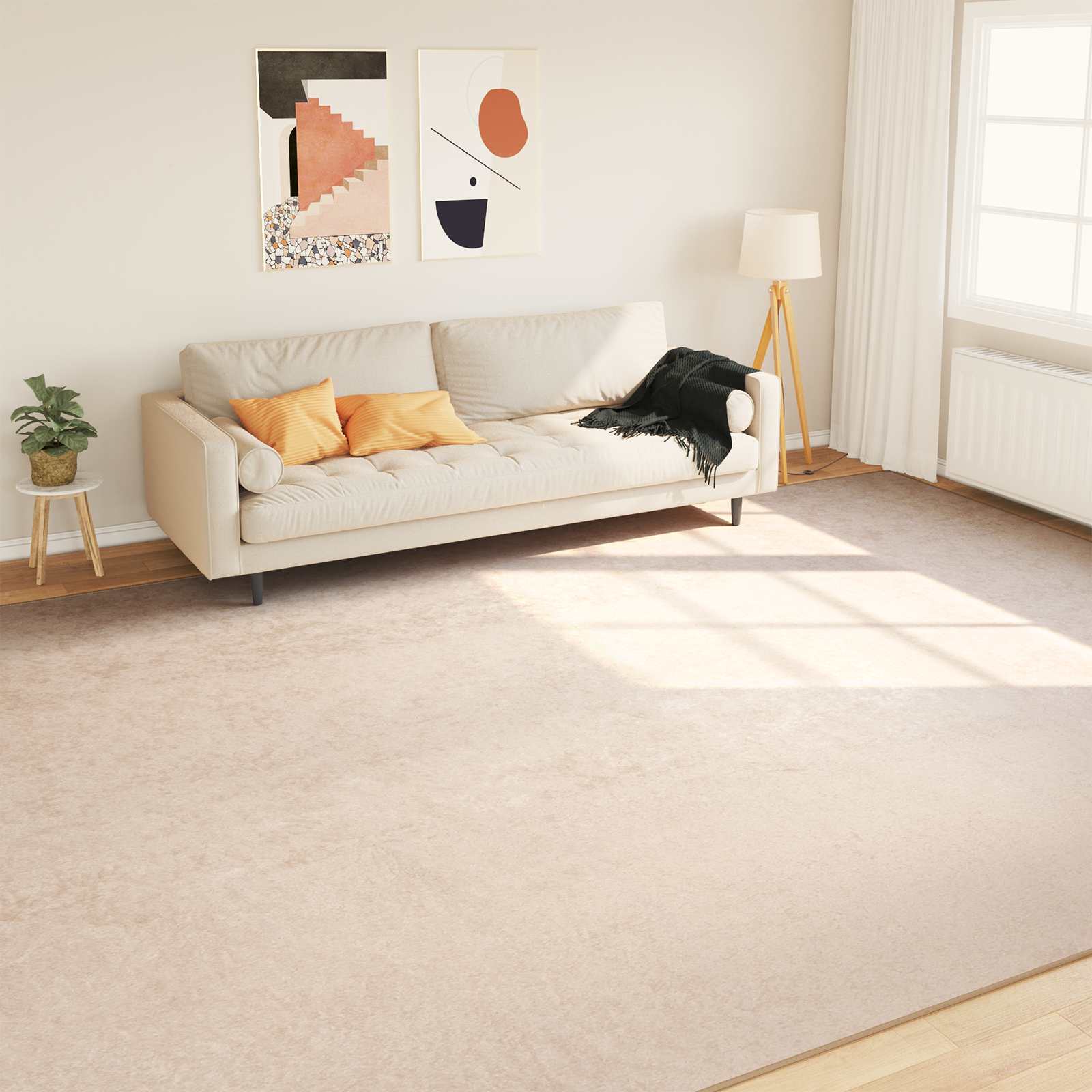 Vloerkleed Print Crème 400 × 300 cm Polyester en PVC