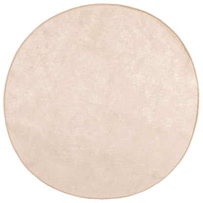 Vloerkleed Print Crème Ø 120 cm Polyester en PVC