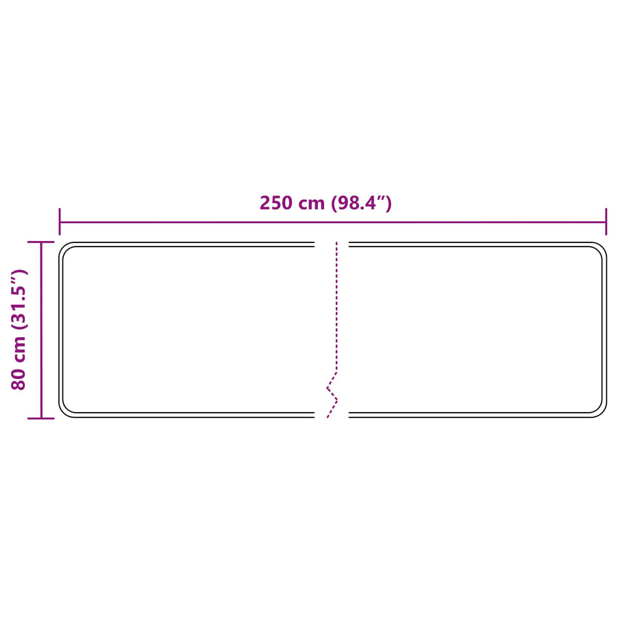 Vloerkleedloper MARSA Antraciet 250 x 80 cm Polyester en PVC