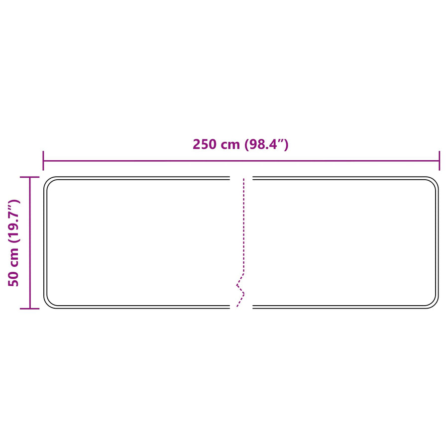 Vloerkleedloper MARSA Grijs 250 x 50 cm Polyester en PVC