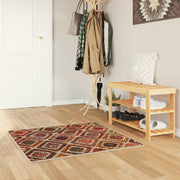 Vloerkleed 100x100 cm multikleur polyester PVC