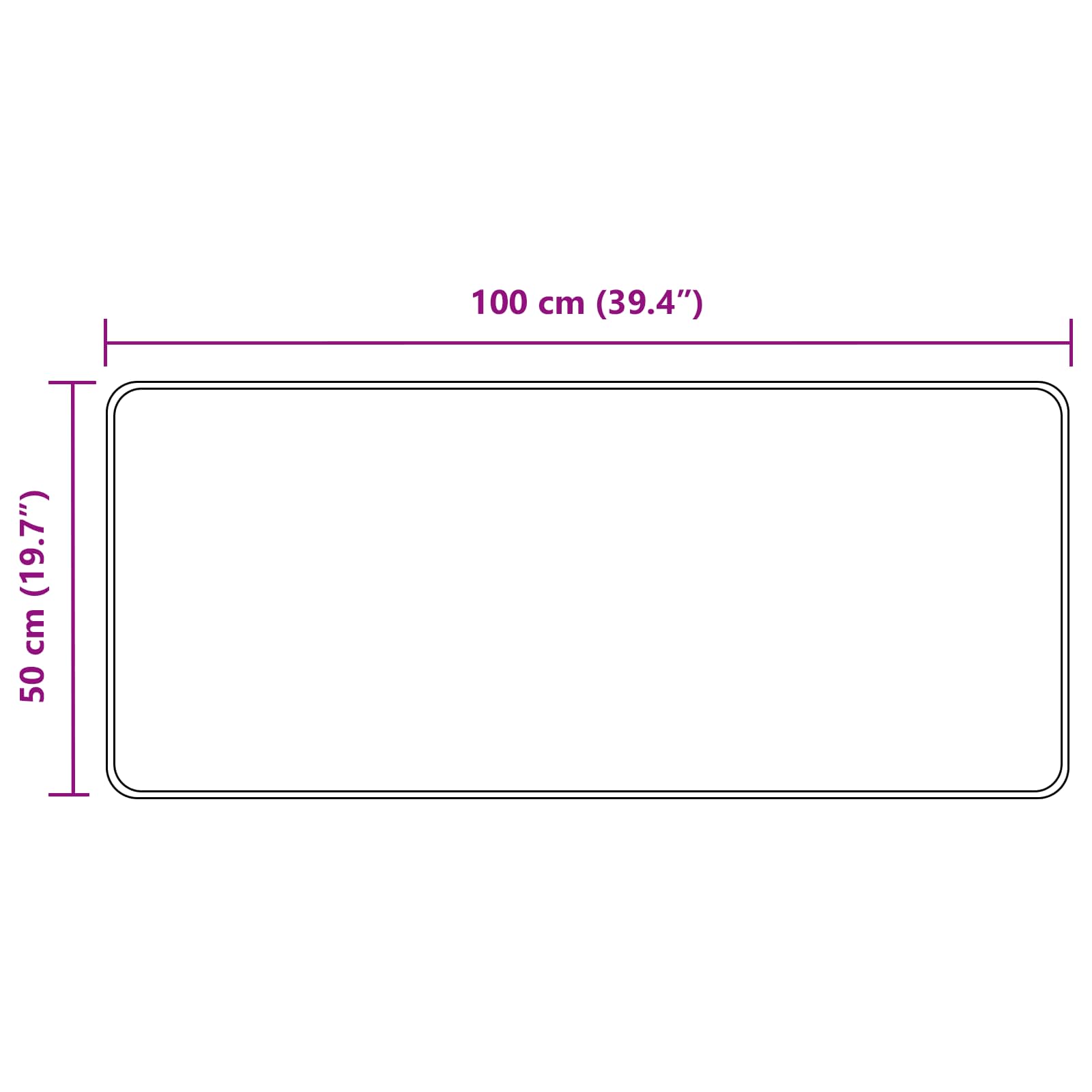 Vloerkleedloper MARSA Wit 50 x 100 cm Polyester en PVC