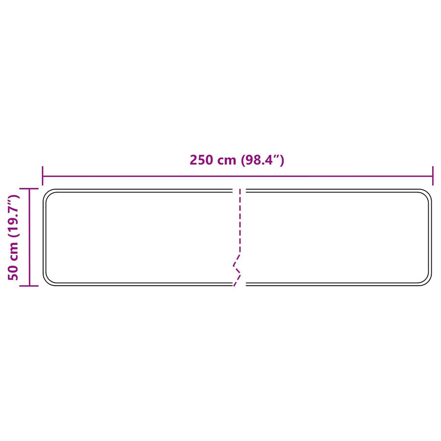 Vloerkleedloper MARSA Zwart 50 x 250 cm Polyester en PVC