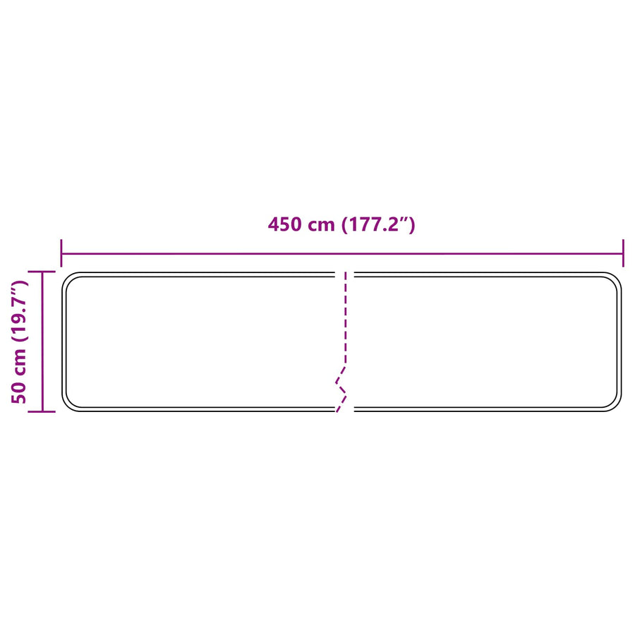 Vloerkleedloper MARSA Zwart 50 x 450 cm Polyester en PVC