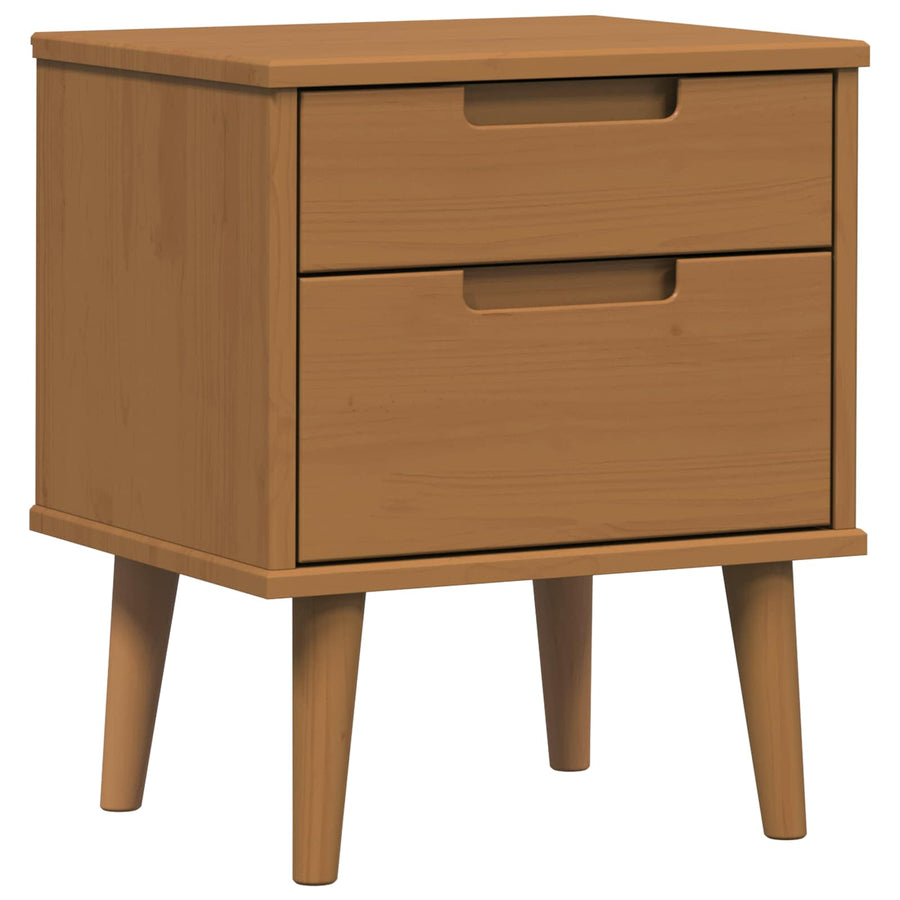 Nachtkastje met lade Caramel 40 x 35 x 48 cm Massief grenenhout