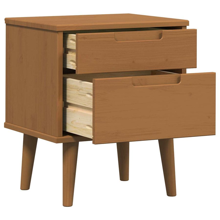 Nachtkastje met lade Caramel 40 x 35 x 48 cm Massief grenenhout