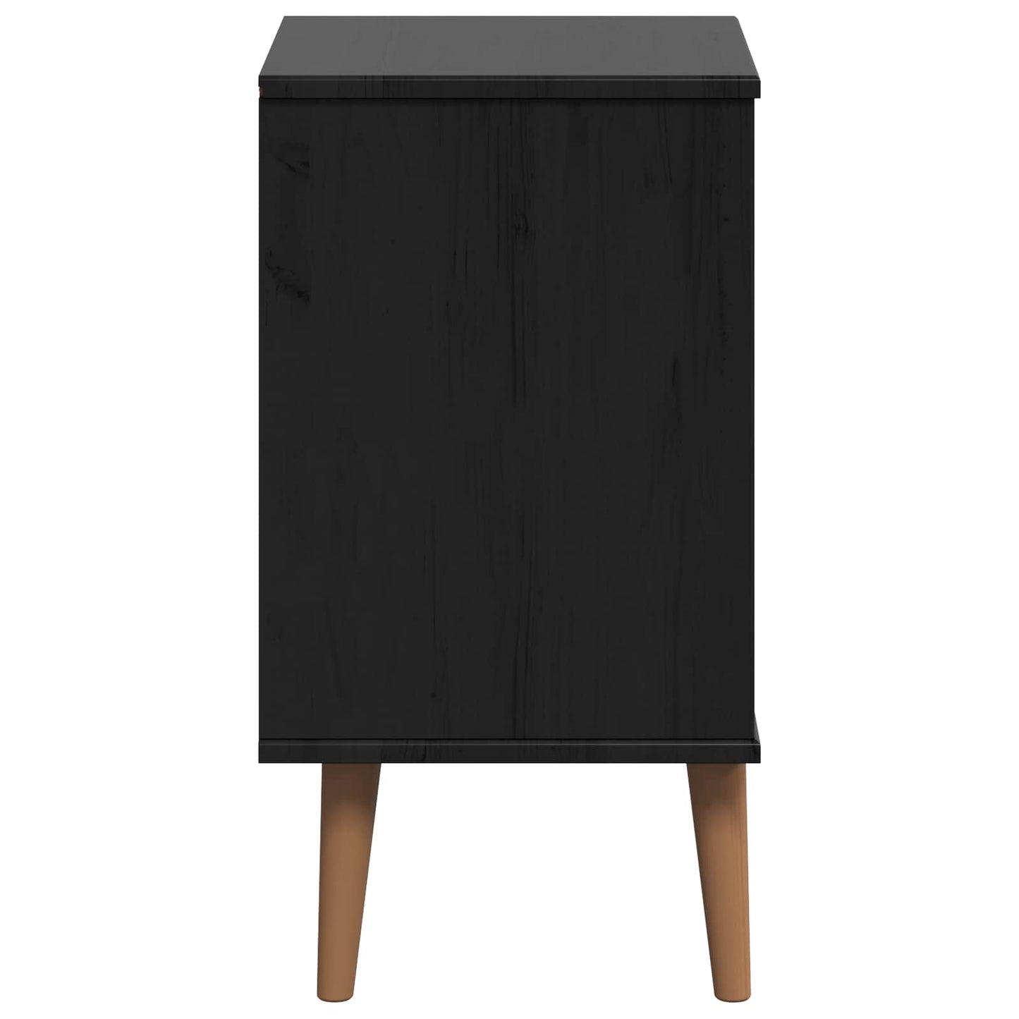 Nachtkastje met lade Zwart 40 x 35 x 65 cm Massief grenenhout