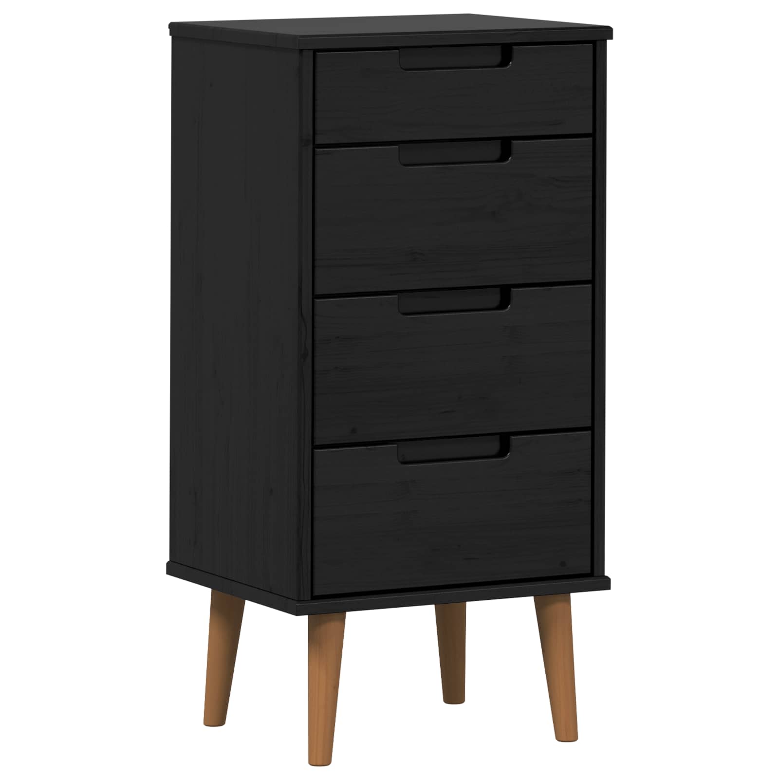 Ladekast MOLDE Zwart 40 x 35 x 82 cm Massief grenenhout
