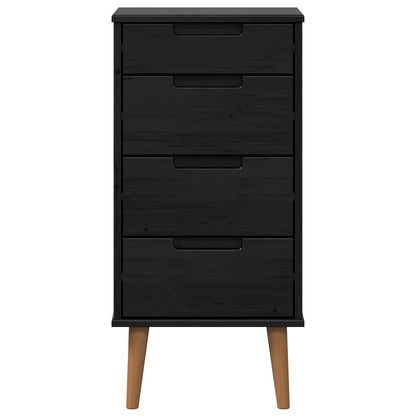 Ladekast MOLDE Zwart 40 x 35 x 82 cm Massief grenenhout