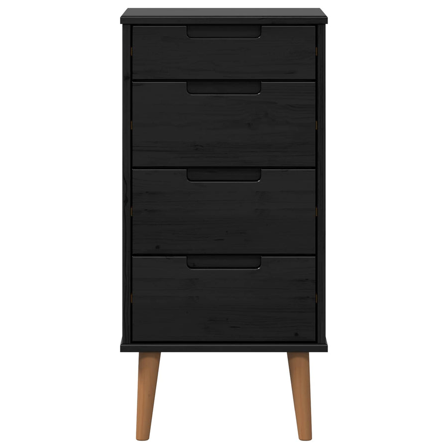Ladekast MOLDE Zwart 40 x 35 x 82 cm Massief grenenhout