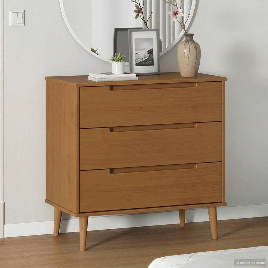 Ladekast MOLDE Caramel 80 x 40 x 80 cm Massief grenenhout