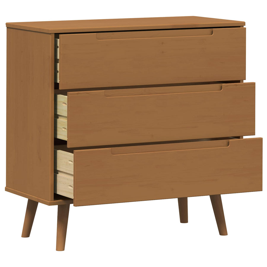 Ladekast MOLDE Caramel 80 x 40 x 80 cm Massief grenenhout