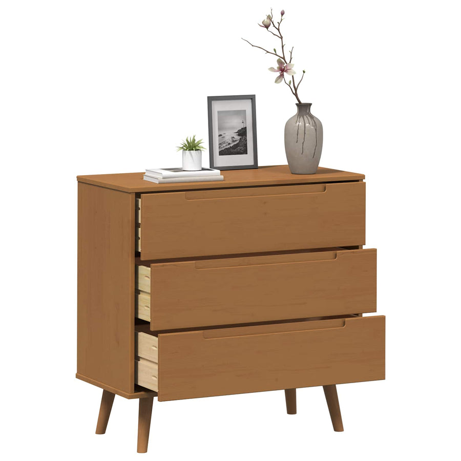 Ladekast MOLDE Caramel 80 x 40 x 80 cm Massief grenenhout