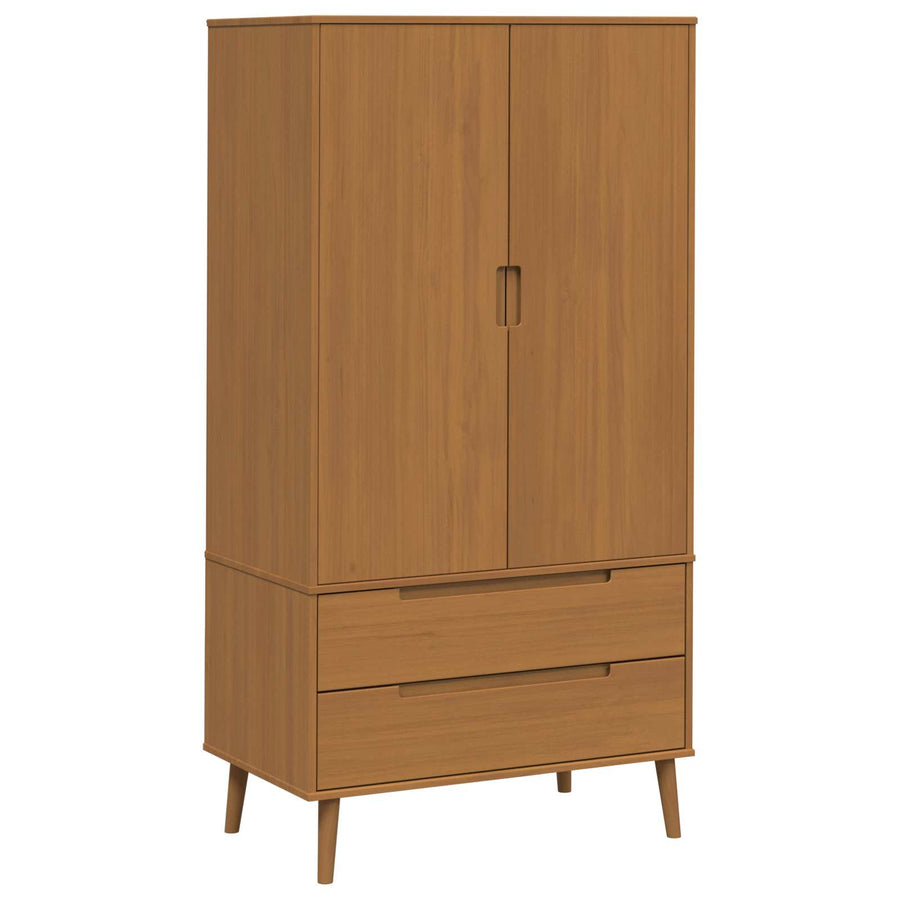 Kledingkast MOLDE Caramel 90 x 55 x 175 cm Massief grenenhout