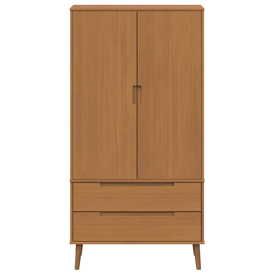 Kledingkast MOLDE Caramel 90 x 55 x 175 cm Massief grenenhout