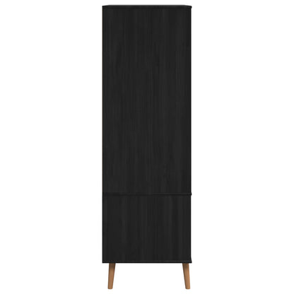 Kledingkast MOLDE Zwart 90 x 55 x 175 cm Massief grenenhout