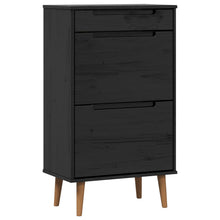 Schoenenkast MOLDE 59,5 x 35 x 103 cm Massief grenenhout Zwart
