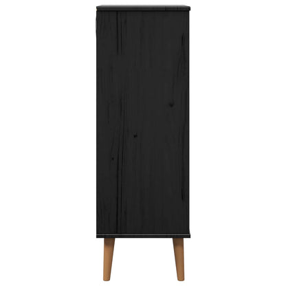 Schoenenkast MOLDE 59,5 x 35 x 103 cm Massief grenenhout Zwart