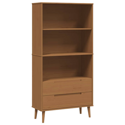 Boekenkast MOLDE 85 x 35 x 170,5 cm Massief grenenhout Caramel