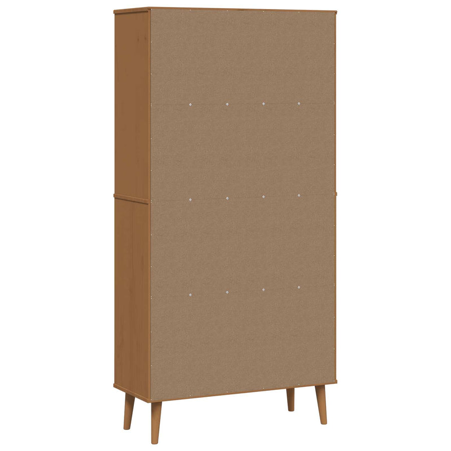 Boekenkast MOLDE 85 x 35 x 170,5 cm Massief grenenhout Caramel
