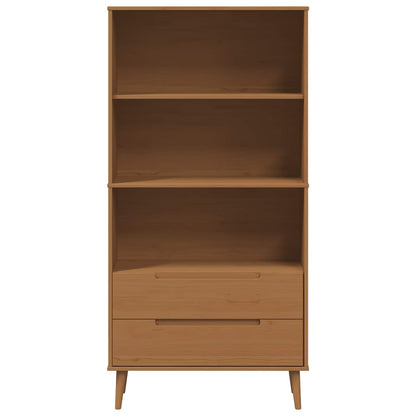 Boekenkast MOLDE 85 x 35 x 170,5 cm Massief grenenhout Caramel
