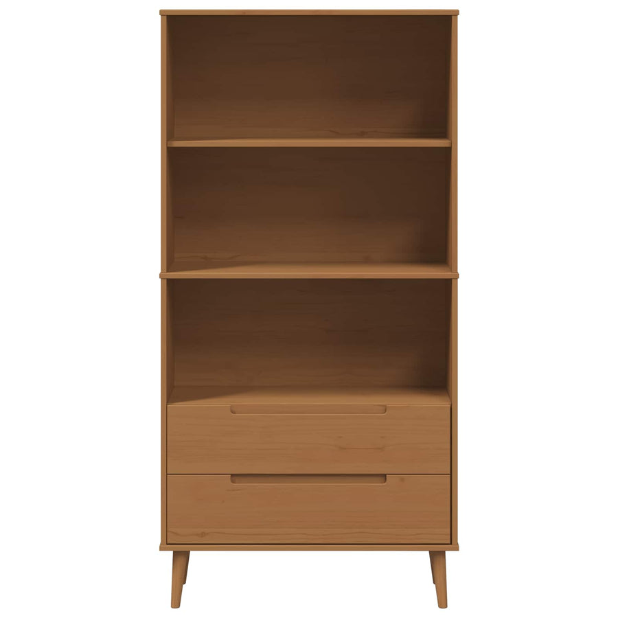 Boekenkast MOLDE 85 x 35 x 170,5 cm Massief grenenhout Caramel