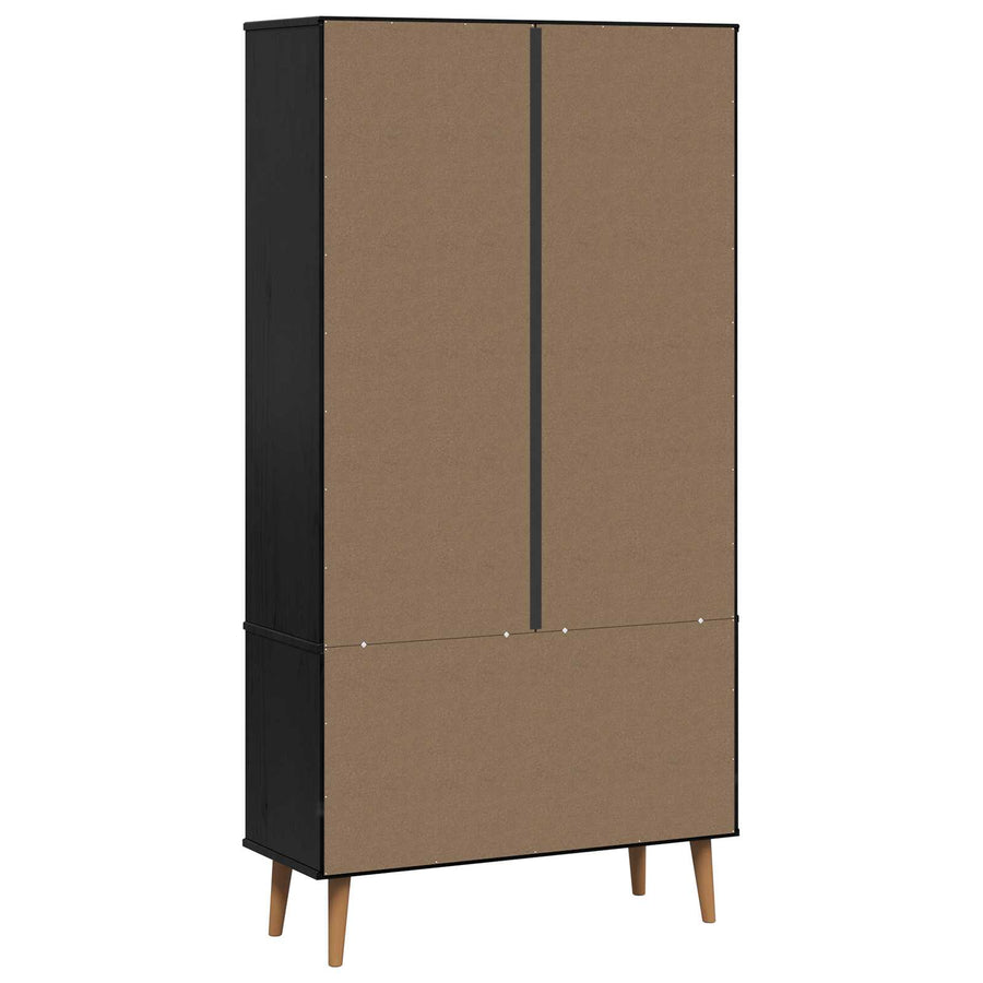 Glazen Display Kast Zwart 90 x 35 x 175 cm