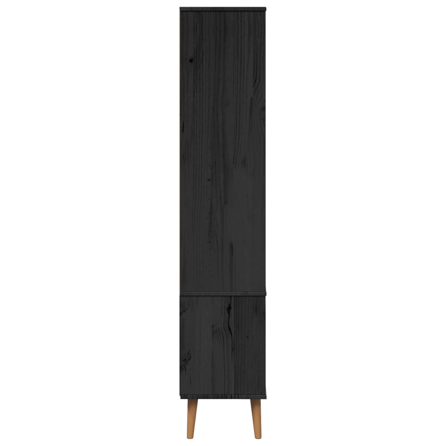 Glazen Display Kast Zwart 90 x 35 x 175 cm