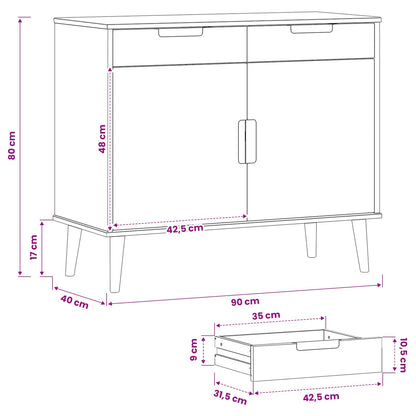 Dressoir MOLDE Caramel 90 x 40 x 80 cm