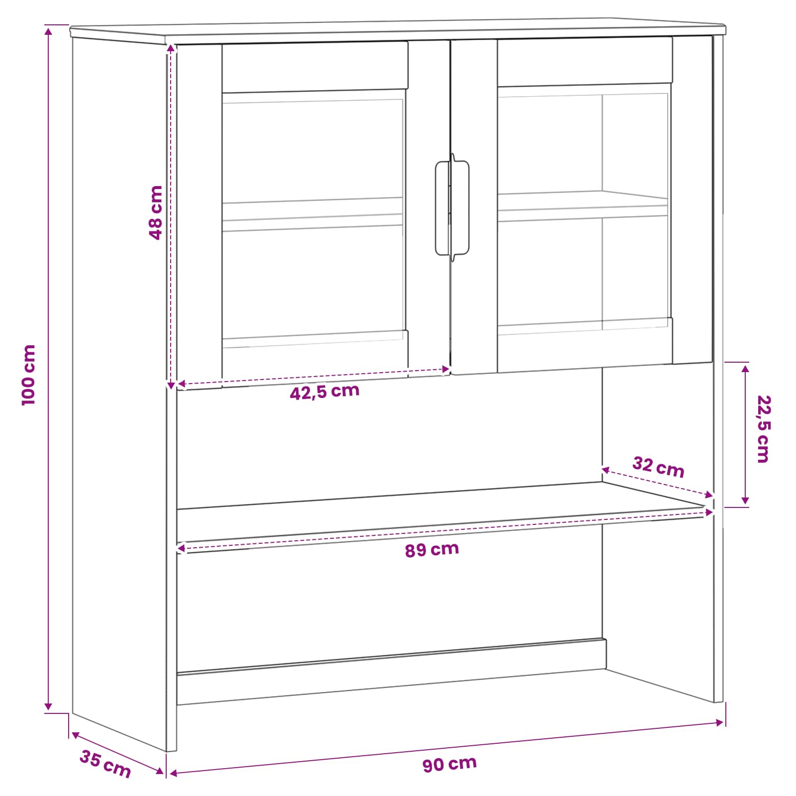 Hutch Caramel 90 x 35 x 100 cm